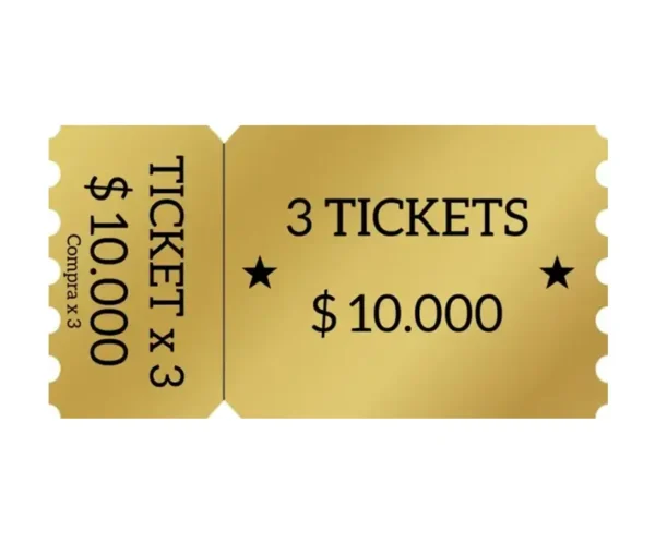 Ticket triple concurso por casa de ensueño en Gánatela, 3 tickets por $10.000